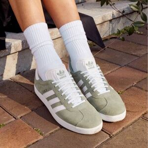 Adidas Classic Green and White Gazelle Sneakers